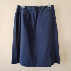 Brooks Brothers Sz 10 Pencil Skirt Midi Stretch Navy Blue Career Preppy Academia